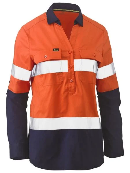 Womens Taped Hi Vis Stretch V-Neck Shirt