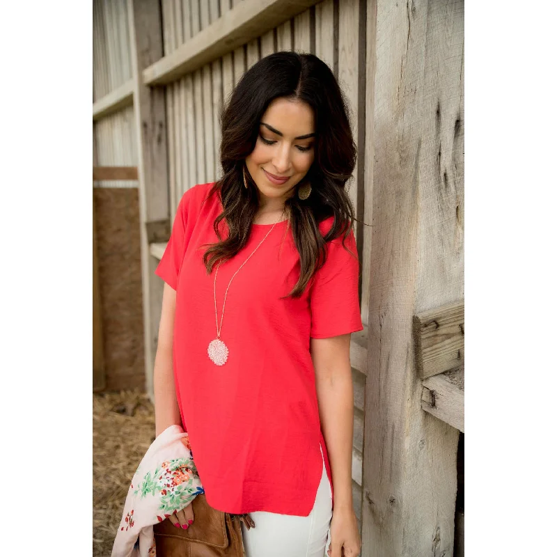 Side Slit Tee Blouse