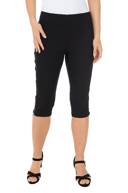 Zip Hem Pull-On Crop Pant