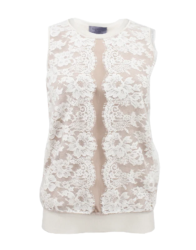 Sleeveless Lace Shell