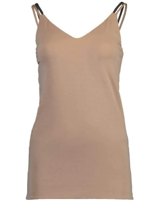 Almond Double Monili Strap Jersey Cami