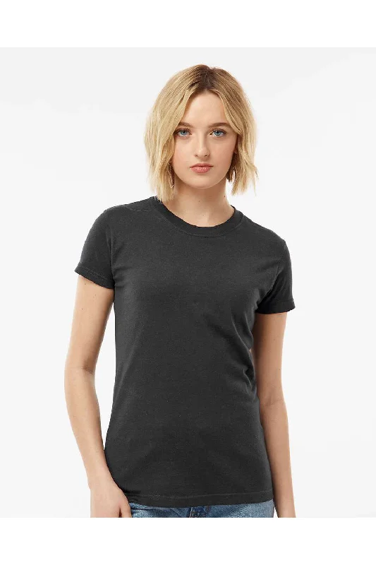 Tultex Womens Fine Jersey Slim Fit Short Sleeve Crewneck T-Shirt - Coal Grey - Closeout