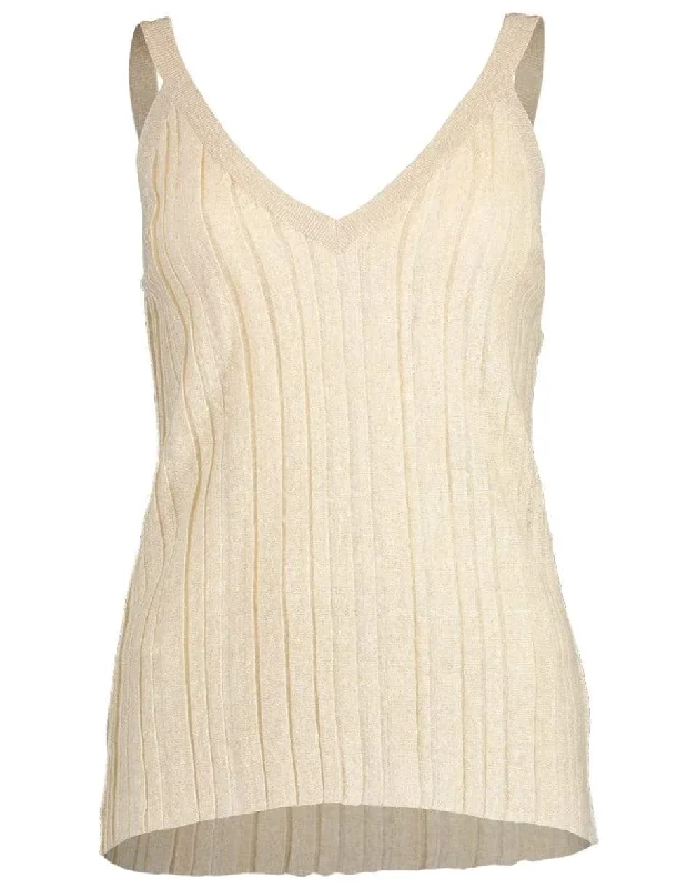 Linen Pleated V-Neck Camisole