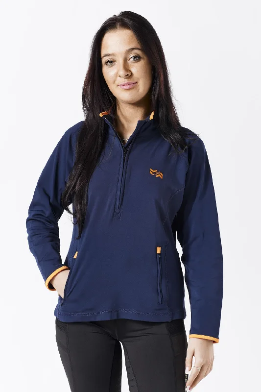 Firefoot Half Zip Top Ladies Navy/Orange