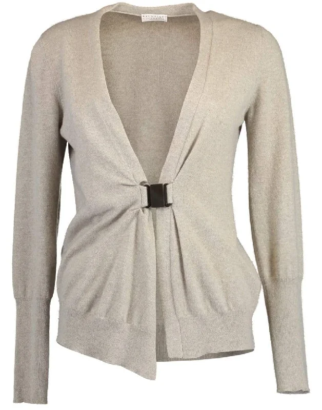 Horn Clasp Drape Cardigan