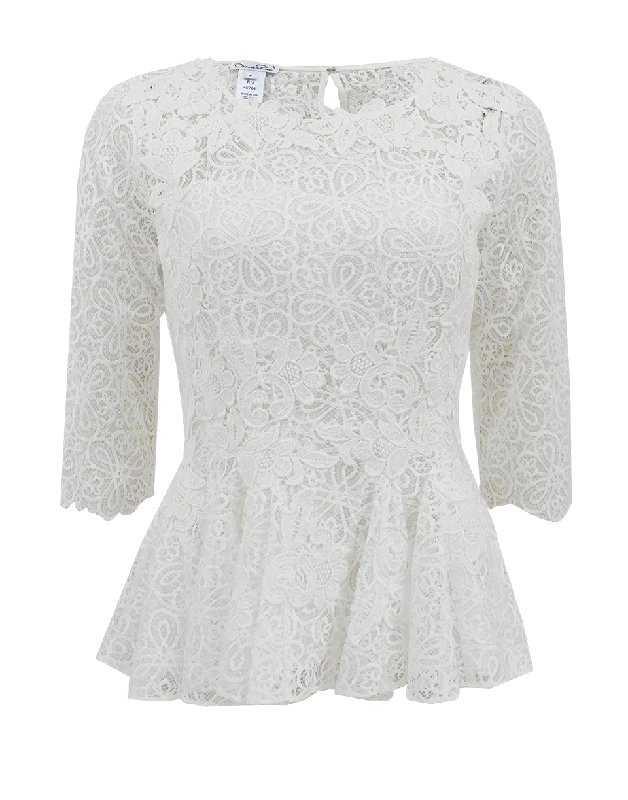 Jewelneck Lace Blouse