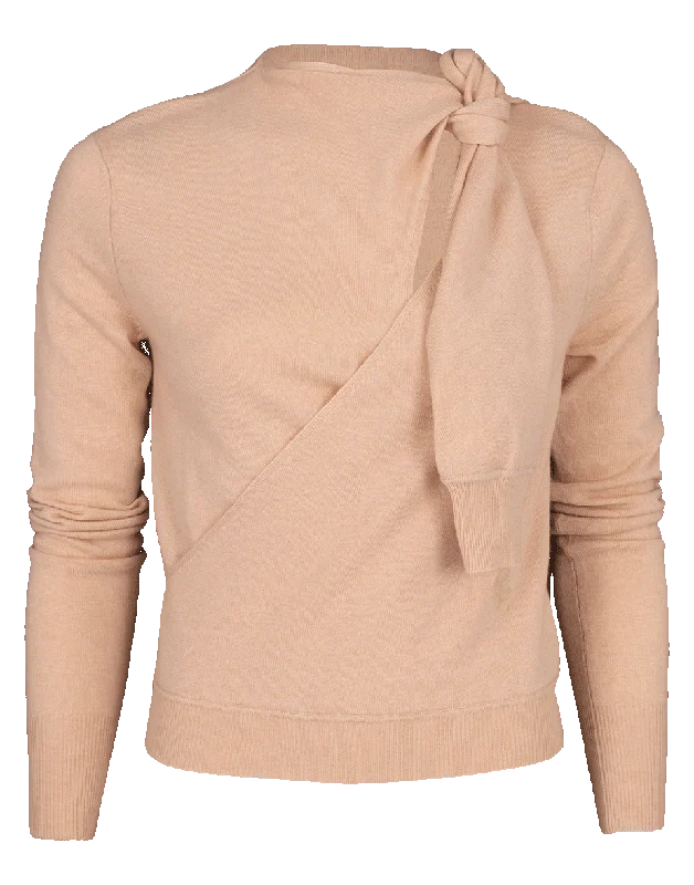 Twist Tie Neck Cashmere Sweater