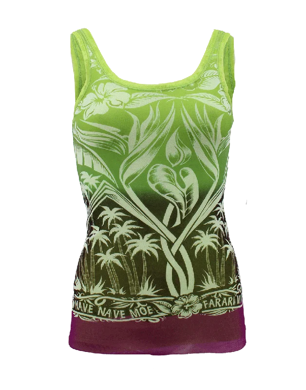 Scoopneck Tropical Print Tank