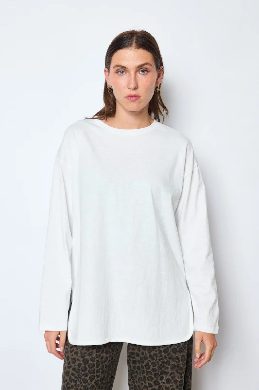 T-shirt loose blanc fente