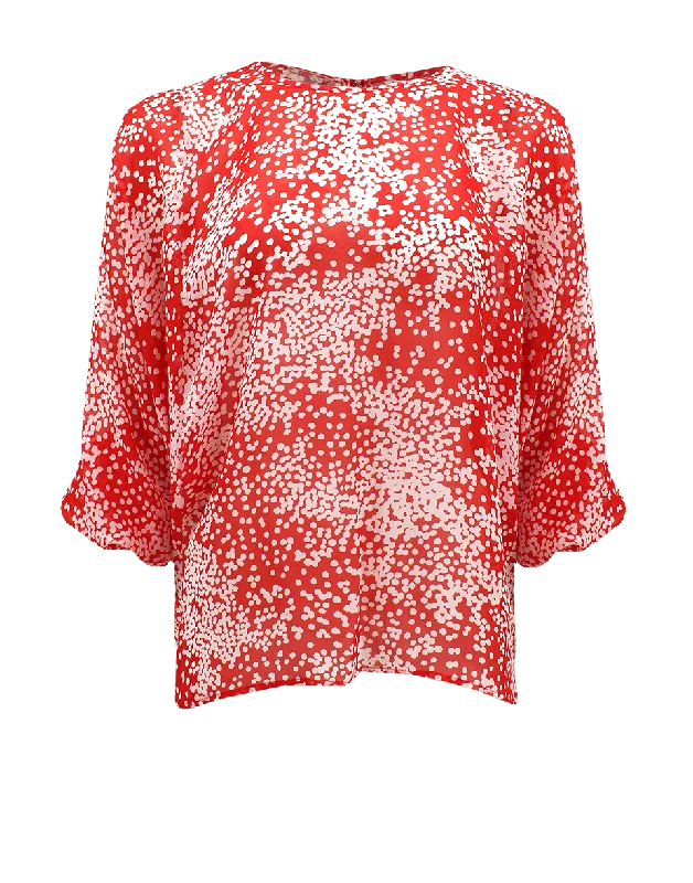 Batwing Silk Dot Blouse