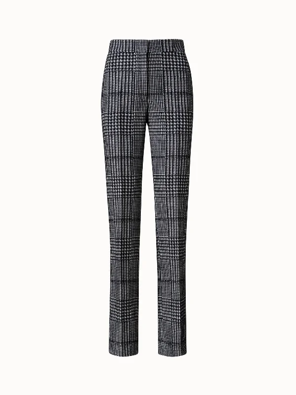 Tailored High-Waisted Glen Check Pants