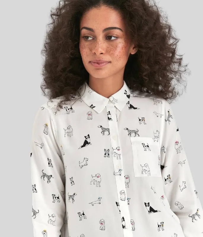 Ivory Dog Print Blouse