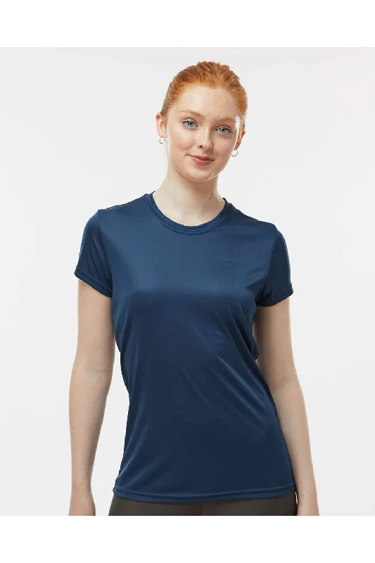 Paragon Womens Islander Performance Moisture Wicking Short Sleeve Crewneck T-Shirt - Navy Blue