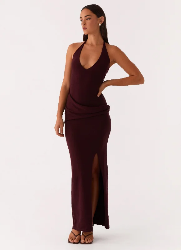 Lucky You Knit Maxi Dress - Mulberry