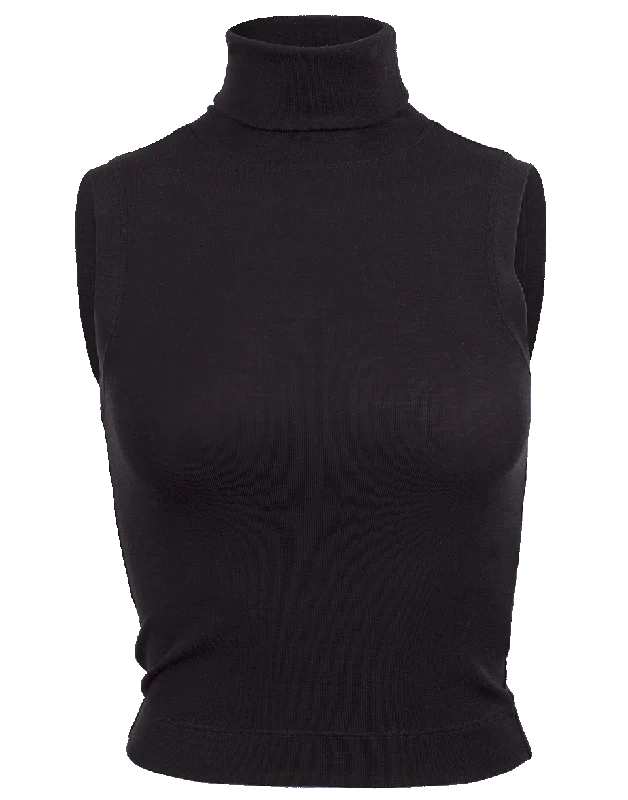 Sleeveless Cropped Turtleneck