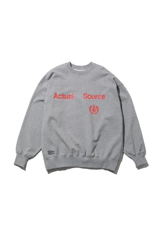 AS×FS / Light Oz Crew Neck Sweat "COLLEGE" - H.Gray