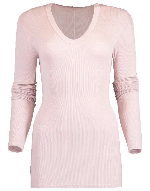 U-Neck Ribbed Top