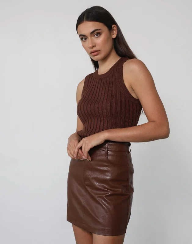 Mae Tank Top (Brown)