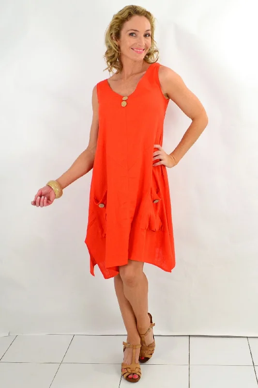 Costa Rica Vivid Orange Tunic Dress