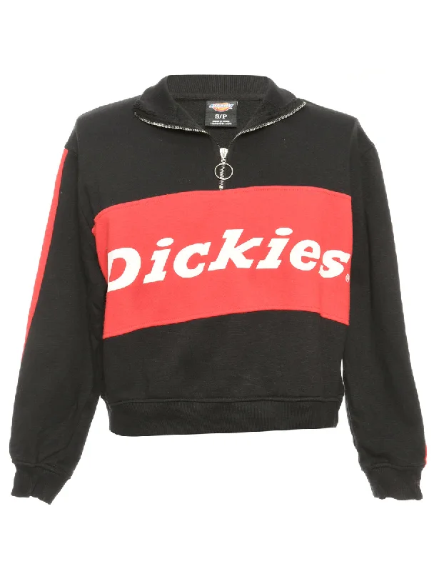 Dickies Cropped Black & Red Sweatshirt - M