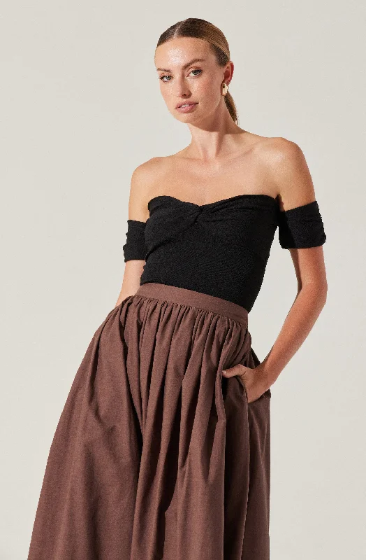 Twist Front Off Shoulder Top