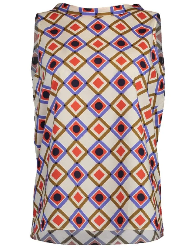 Sleeveless Diamond Print Top