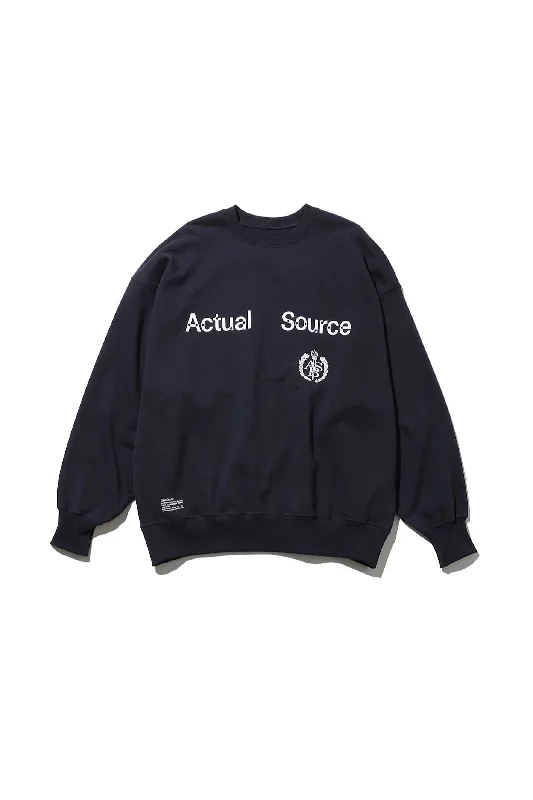 AS×FS / Light Oz Crew Neck Sweat "COLLEGE" - Navy