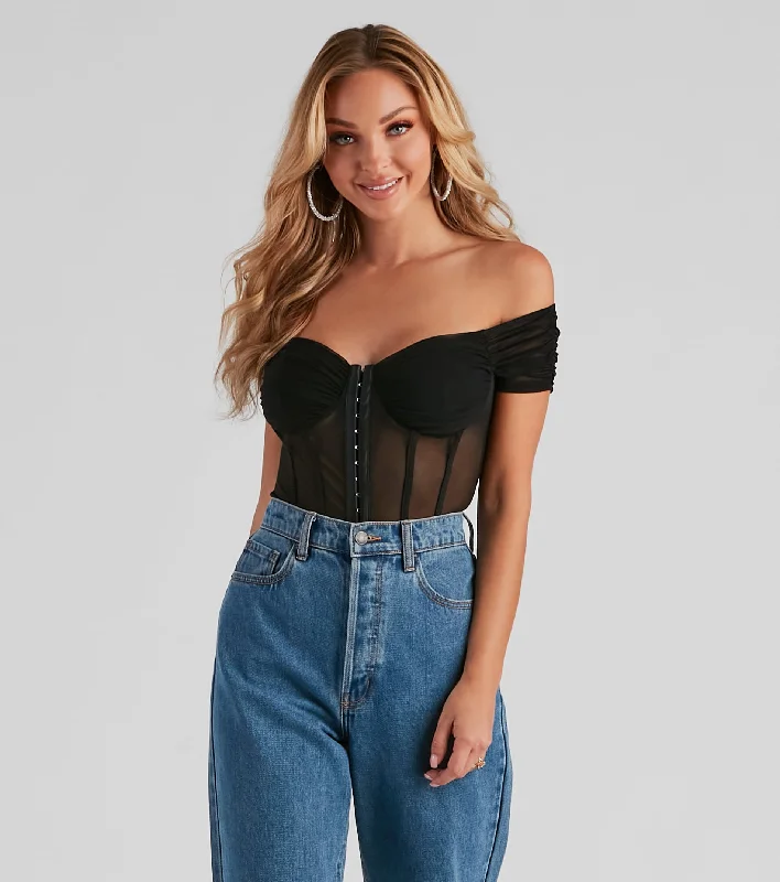 So Chic Mesh Bustier Bodysuit