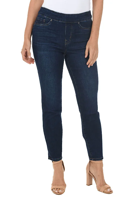 Pull-On Slim Leg Denim Ankle Pant