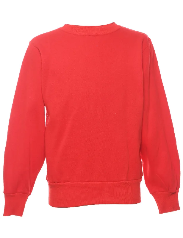 Red Plain Sweatshirt - M