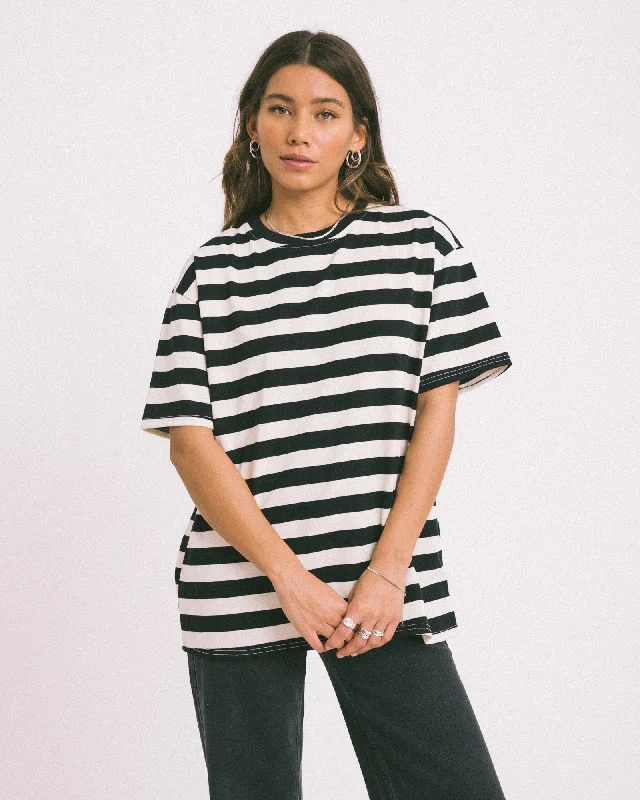 TILTIL Loua Tee Stripe Black One Size