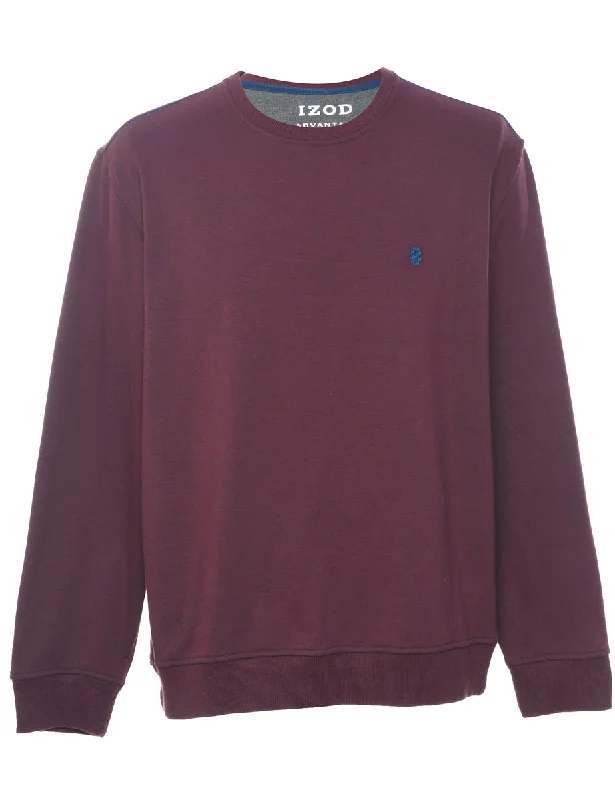 Izod Plain Maroon Sweatshirt - L