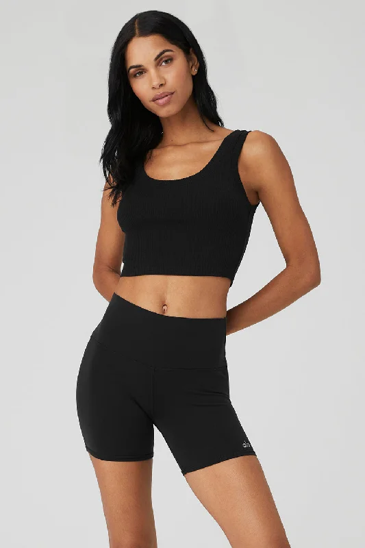 Ribbed Wellness Tank - Black