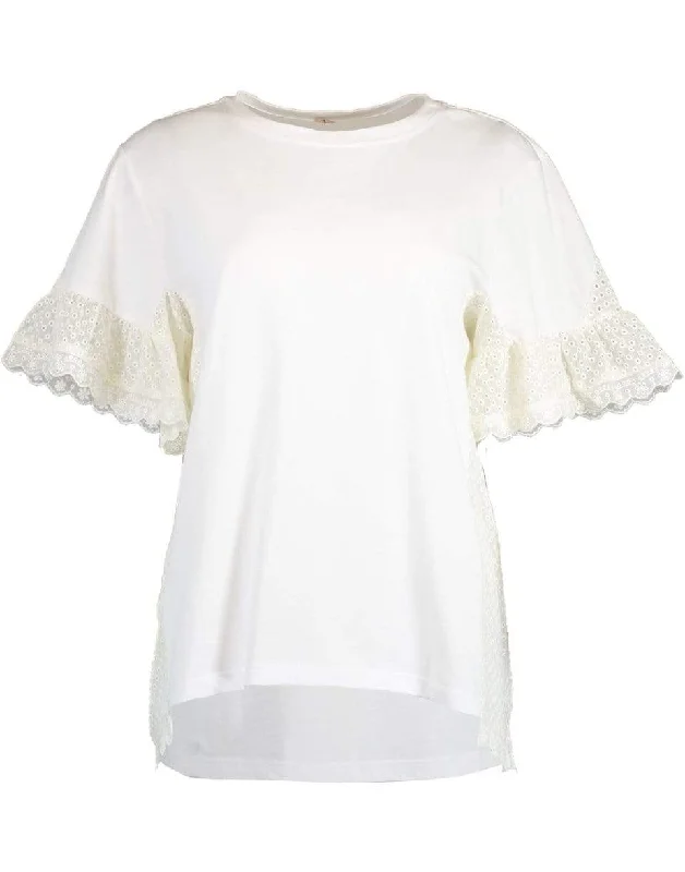 Short Sleeve Macramé Trim Tee